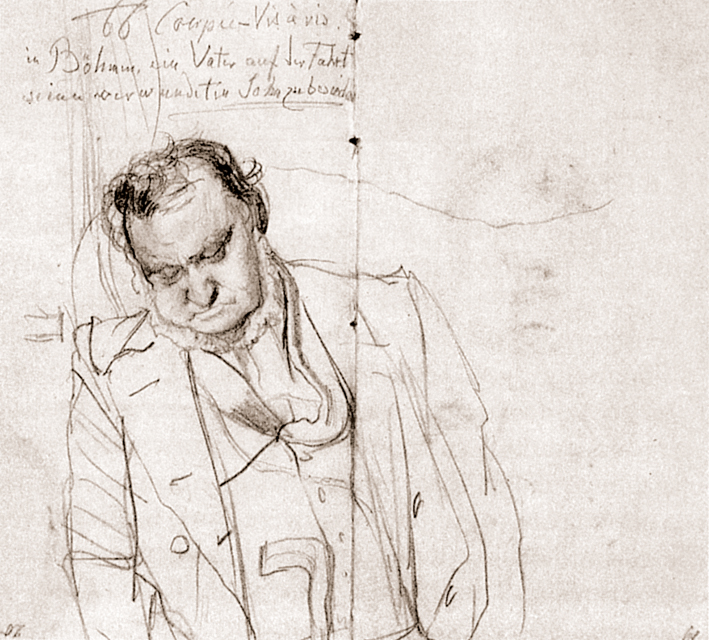  Adolpyh Von Menzel —— 睡在候车室中的男人